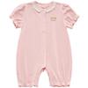 Labi Baby Girls' Pink Lace Modal Full-Open Romper