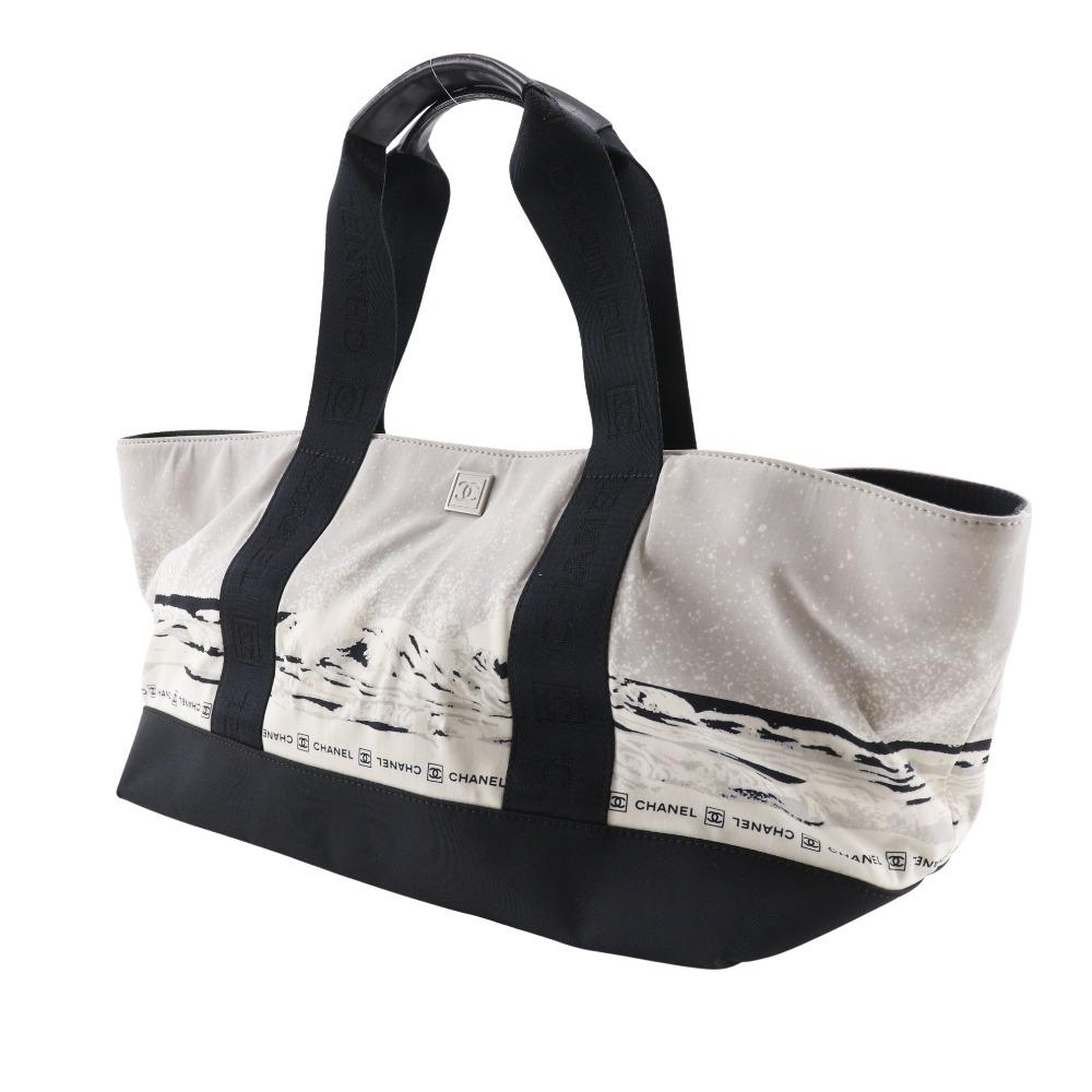 Chanel High Summer Handbag Sports Line Black Nylon Women Used