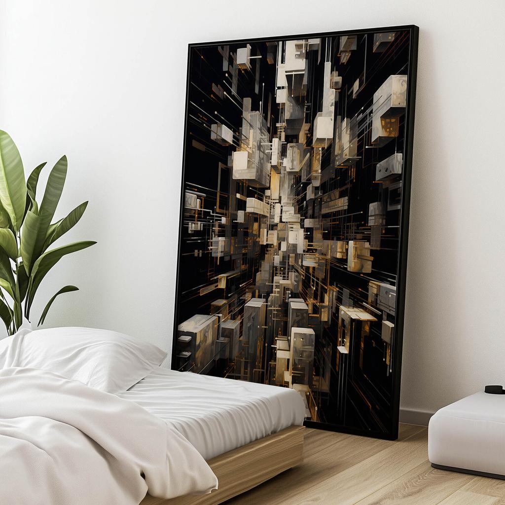 Złoty Labirynt Złoty Labirynt, 50X70 Cm, Rama Drewniana Ciemny Brąz, Papier Matowy 230 Gsm