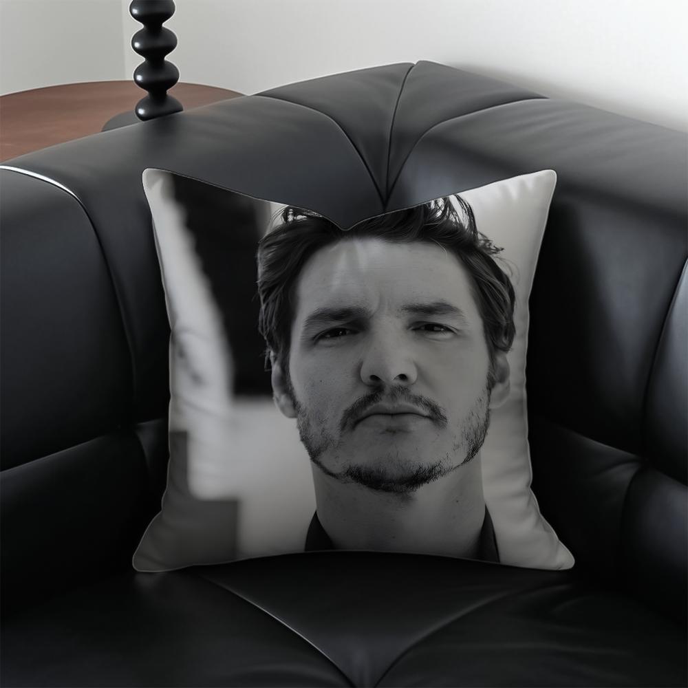 P-Pedro Pascal Pillow Actor Decor Cushion Cushion Cover Pillow Case Anti-Dustmite Invisible Zipper Silky Plush Cushion