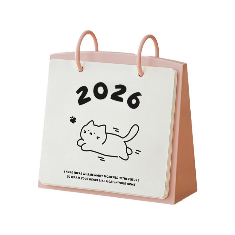 Cartoon 2026 Desktop Calendar Plastic Table Planner Creative Daily Planner  Office