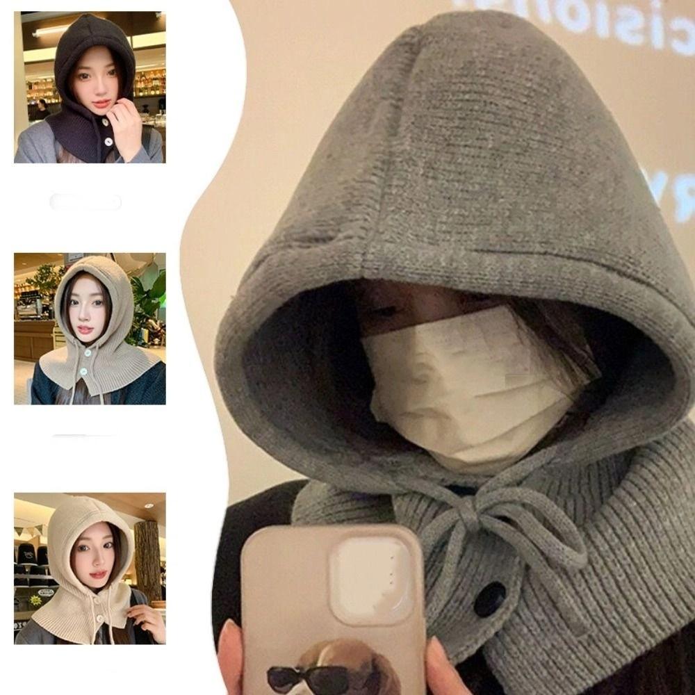 Pullover Hat Ear Protection Hat Simple Winter Cap Creative Knitted Hat Female/Girls