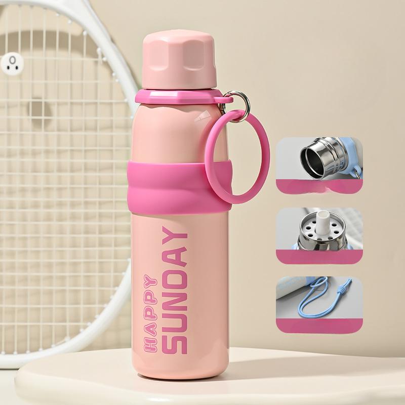 Stainless Steel Thermos Cup Large Capacity Water Cup Women's New Children's School Special Straw Cup Boys