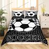 Cartoon Soccer Duvet Cover Set Printed Football Bedding Sets for Kids Boys Girls Bedroom Decor Sports Theme Comforter Cover Set9