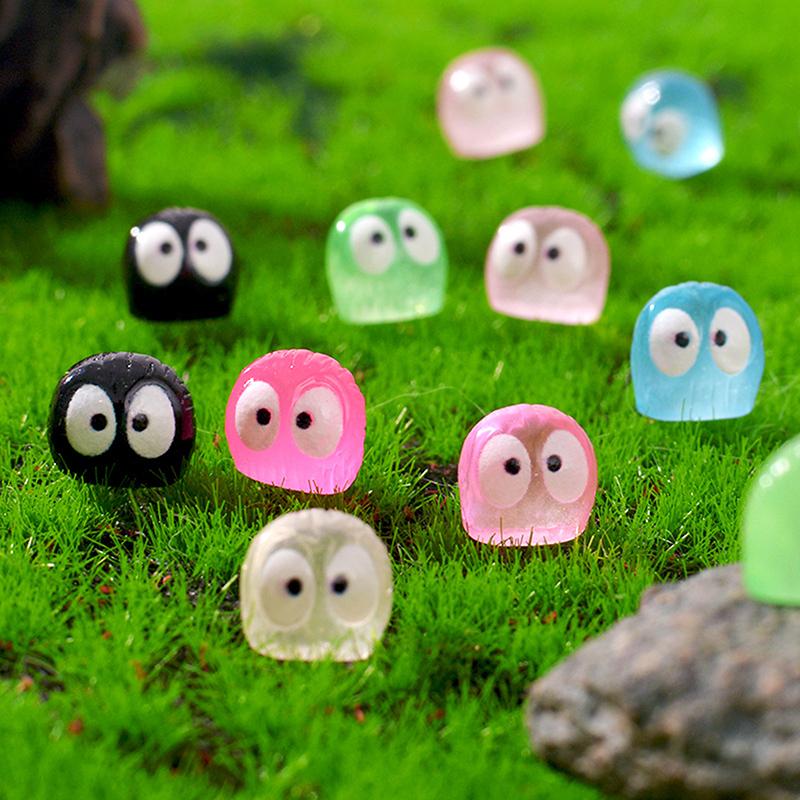 10Pcs Mini Cute Luminous Owls Micro Landscape Figurines Ornaments Resin Owls Series Creative Home Bonsai Decor Car Ornament