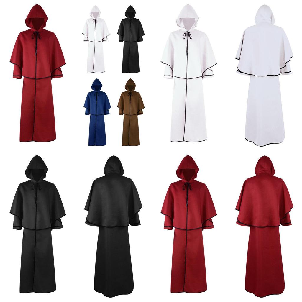 Vintage Guide Robe Hooded Cloak For Halloween Cosplay- 5 Colors