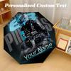 George Russell Automatic 8‑ribs Umbrella, Custom Name Text Personalized Folding Umbrella Rain Sun Gift
