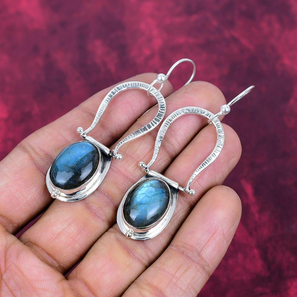 labradorite Earrings, 925 Sterling Silver Earrings Jewelry. Gift For Women Handmade Earrings Gemstone Jewelry