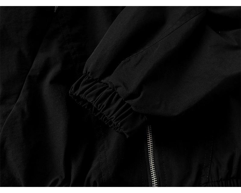 QIYOU 2026 Autumn Unisex Retro Hooded Windbreaker Jacket