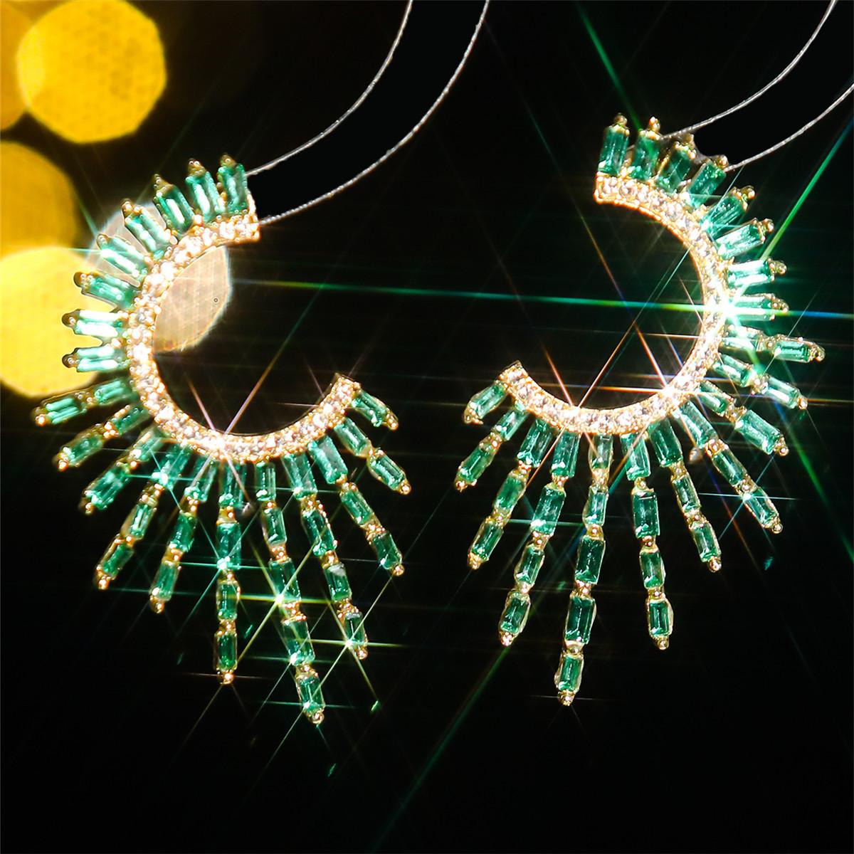 

Модные серьги в форме буквы С с цветными кристаллами, персонализированные, преувеличенные, блестящие серьги, женские серьги, 1 пара