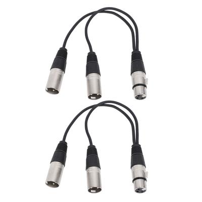 XLR Splitterkabel 3-Pin XLR Buchse auf Dual XLR Stecker Y-Kabel Plug and Play für Studio Bühne Mischpult