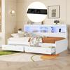 Double Bed High Durability Open Shelves Ambient Light Design Good Load Capacity Built-in Charger Heavy Duty Bedroom Sofa Bed with Drawers for