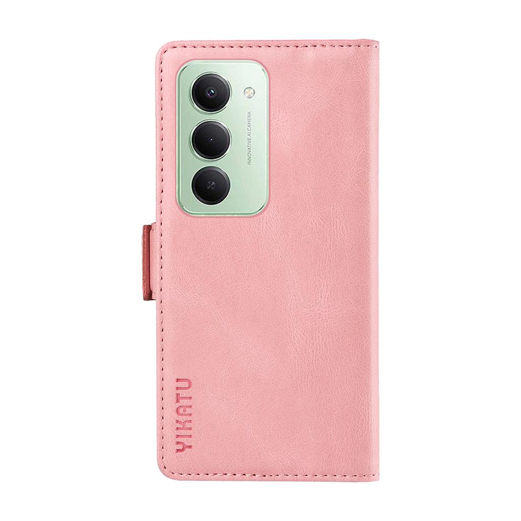 Pro Xiaomi Redmi 15 5G (Globální) (169 mm) Kožené pouzdro YIKATU YK-005 s povrchem na dotek, peněženkové pouzdro na telefon