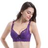 Thin Plus Size Sexy Lace Bra with Underwire and Adjustable Side Push-up for Women