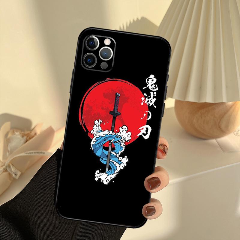 Japanese Style Art Phone Case For iPhone 16 14 13 12 11 15 17 Pro Max 13 mini 15 16 Plus 16e 17 Air Cover Funda