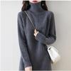 Women's Plus Size High Neck Knit Sweater Dress - Mid-Length, Loose Fit, Fashionable Style