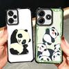 Cute Cartoon Panda Plating Phone Case For Xiaomi Redmi Note 14 15 Pro Plus 13 12 11 11S 11T 10 9S 9 5G Anti-Fall Airabag Cover