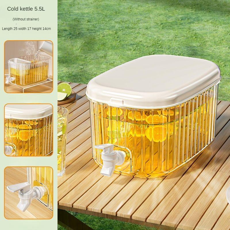 Cold Water Kettle with Faucet Large Capacity 5.5L Fridge Beverage Dispenser Home Plastic Juice Jug Water Dispenser Cold Kettle