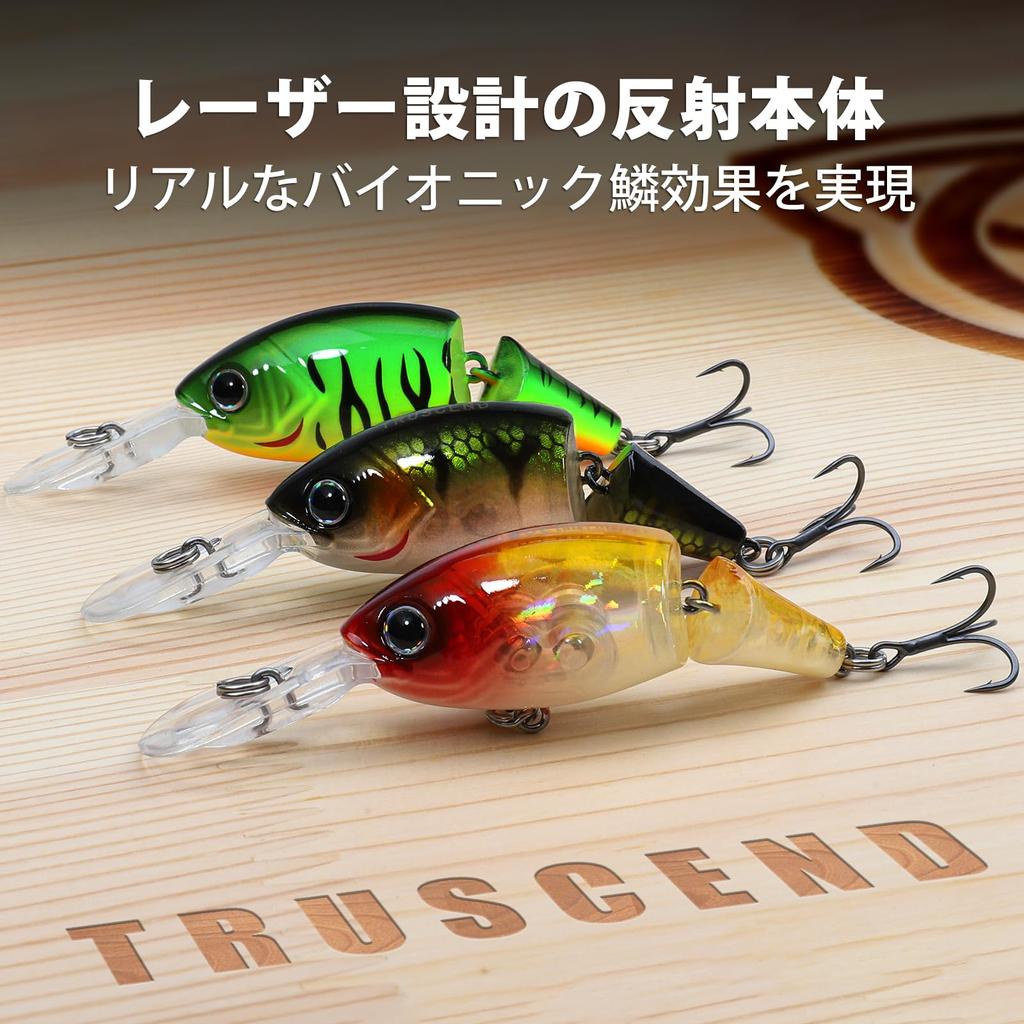 TRUSCEND Crankbait The Best Choice for Family Ideal for Beginners and Features a uniquely developed weight design for stable underwater jointed and