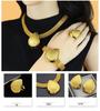 24K Dubai Gold Bridal Jewelry Set: Necklace, Bracelet, Earrings, Ring for African Women