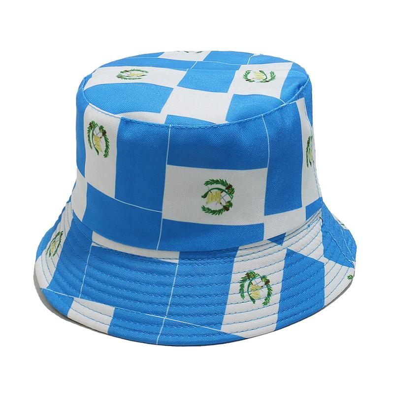 Custom Logo Printed Ecuador Honduras Mexico Souvenir Flag Jacquard Bucket Hat Man