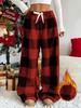 Winter Loose Casual Plaid Pants New Thick Fleece Warm Trousers