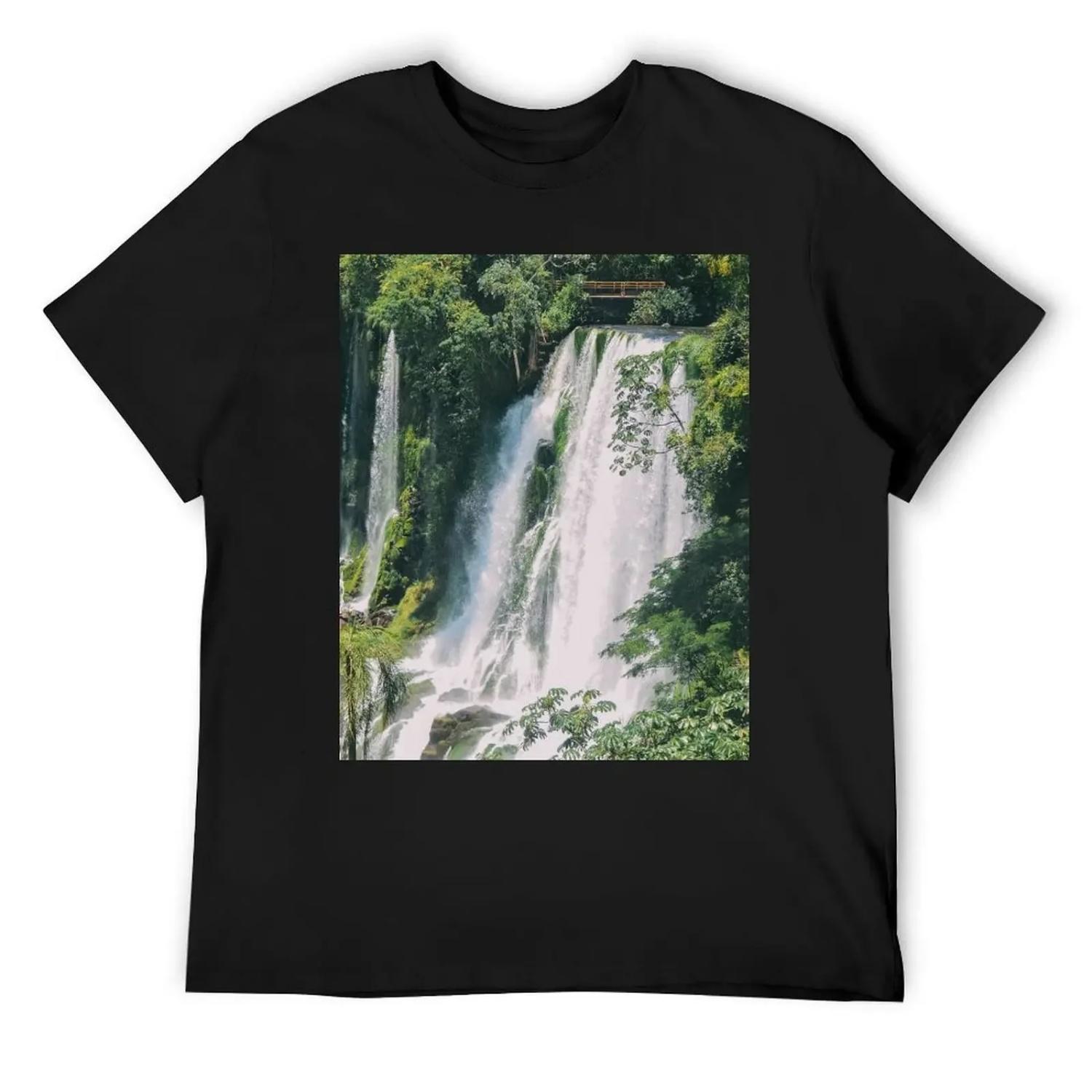 

Iguazú Waterfalls Misiones, Argentina Natural Wonders T-Shirt customs design your own graphic tee shirt t shirts for men cotton XXXXXL чорний