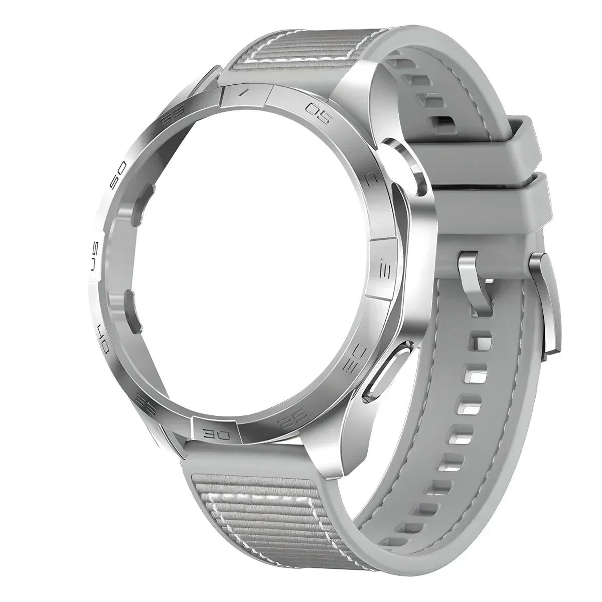 

Чехол + Плетеный силиконовый ремешок для Huawei Watch GT4 46 мм Защитный чехол для часов Жесткий поликарбонатный бампер для Huawei Watch GT4 46 мм Беговой ремешок For Huawei GT4 46mm