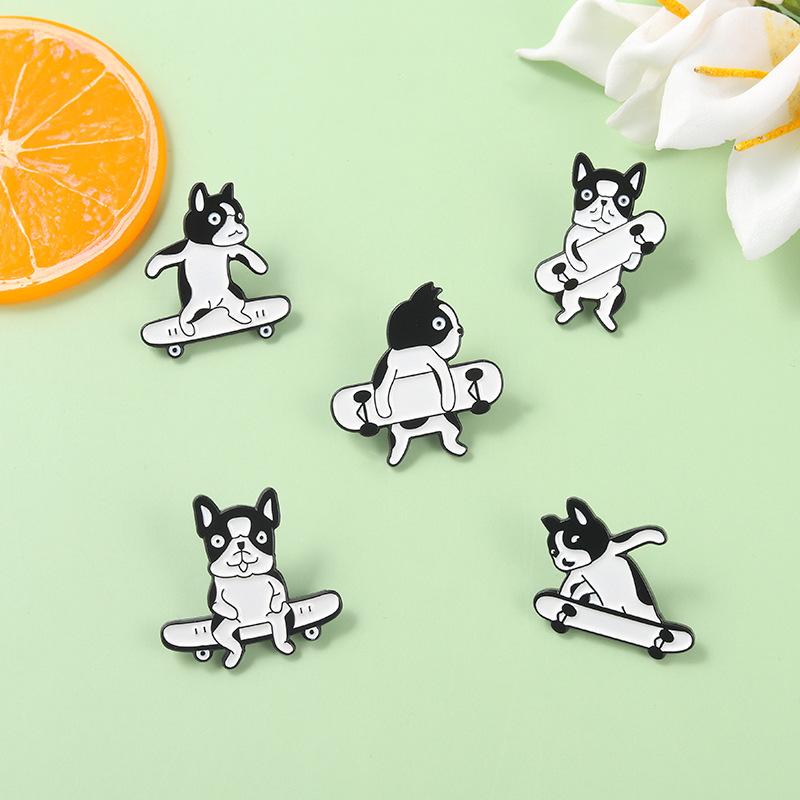 Shar Pei Dog Skiing Enamel Pins Stamps Suitcase Air Balloon Alloy Brooch Badge Fashion Jewelry Gift