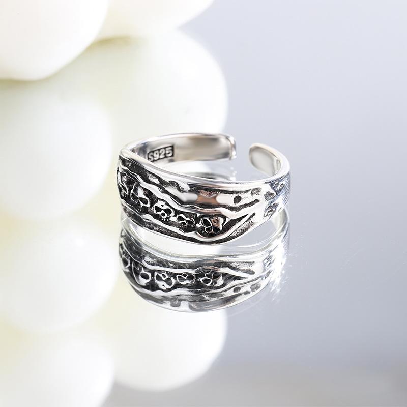 New Personality Aggressive Creative Skull 925 Sterling Silver 6 Skull Ghost Exquisite Popular Opening Rings TYB251