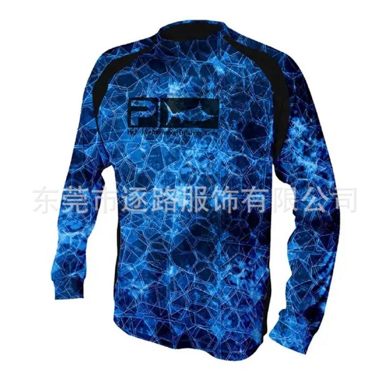 Long Sleeve Fishing Shirt Men UV Protection Breathable Quick Dry Outdoor T-Shirt