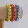 Heart Shape Design Heart Beaded Bracelets Colorful Beads Beaded Bangle Jewelry  Valentine Gift