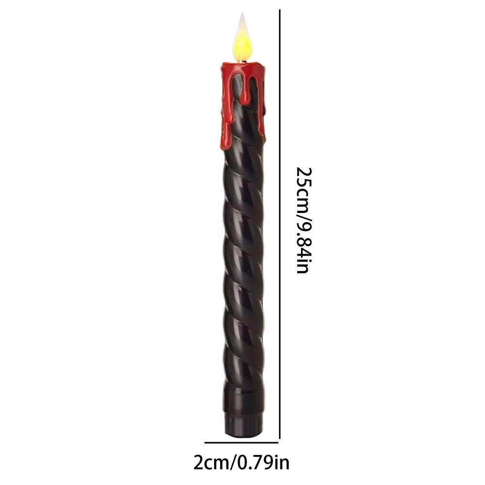 

6pcs LED Electric Flameless Candles Flickering Decor Halloween Props Dimmable Light Realistic Candlestick With Remote Control