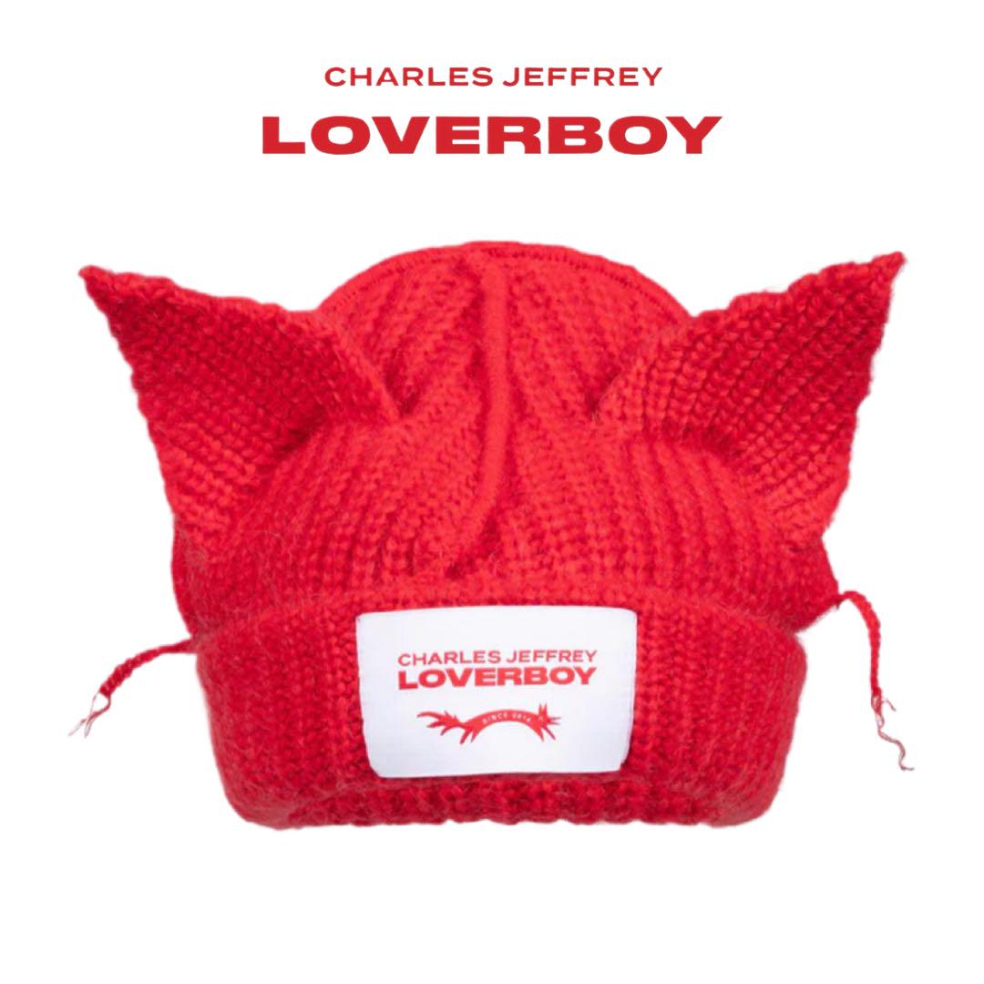 

[Б/У] Вязаная шапка Charles Jeffrey LOVERBOY, красная, унисекс