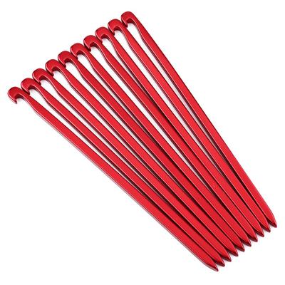 10 stuks 16cm Heavy Duty Aluminium Camping Luifel Tent Rots Haringen Pinnen Nagels (Rood)