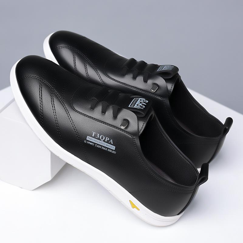 

Модный бренд Мужская модная обувь на шнуровке Противоскользящая Повседневная обувь Мужская уличная Удобная обувь на мягкой подошве Классическая Универсальная обувь 38 чёрный