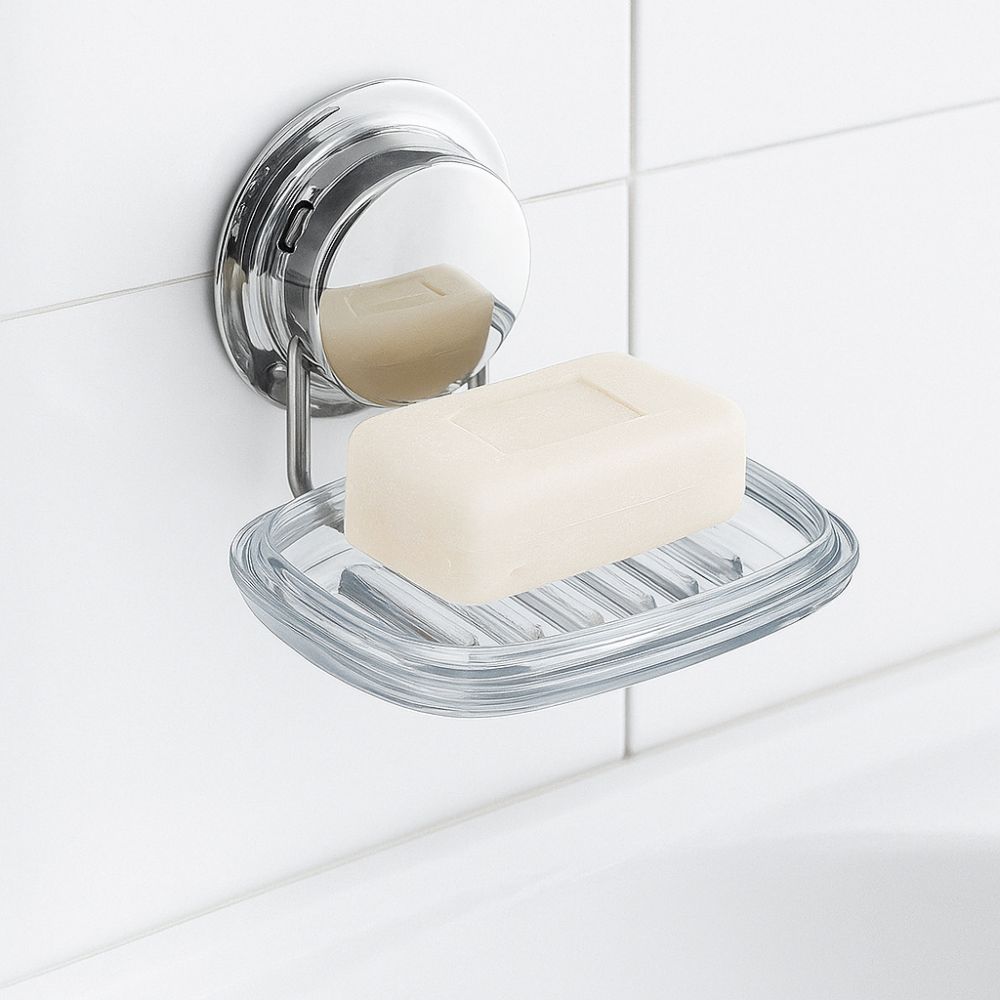 Wiederverwendbare Saugseifenschale für Dusche Wandmontiert Transparent Seifenablage Ohne Bohren Abnehmbares Seifenregal für Badezimmer