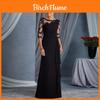 Elegante Abito Estivo in Pizzo a Vita Alta con Scollo Rotondo per Occasioni Speciali