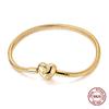 Pink Love Heart Silver 925 Bracelet Original Bracelets Zircon Cat Paw Snake Chain For DIY Charms 17-20CM Wedding Jewelry Gifts