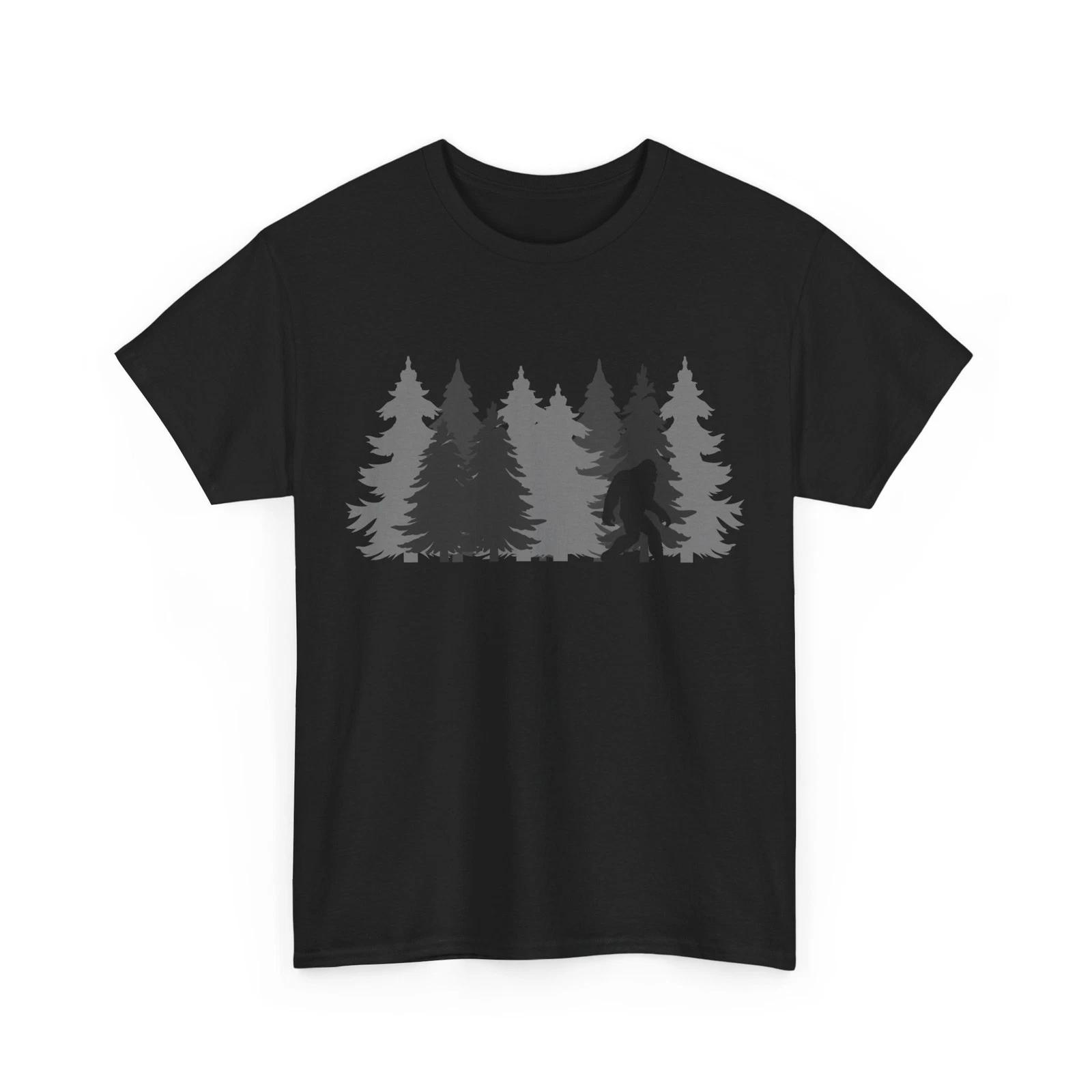 Bigfoot Sasquatch T shirt, Bigfoot Lovers Pine Trees Women Men Shirt 4XL
