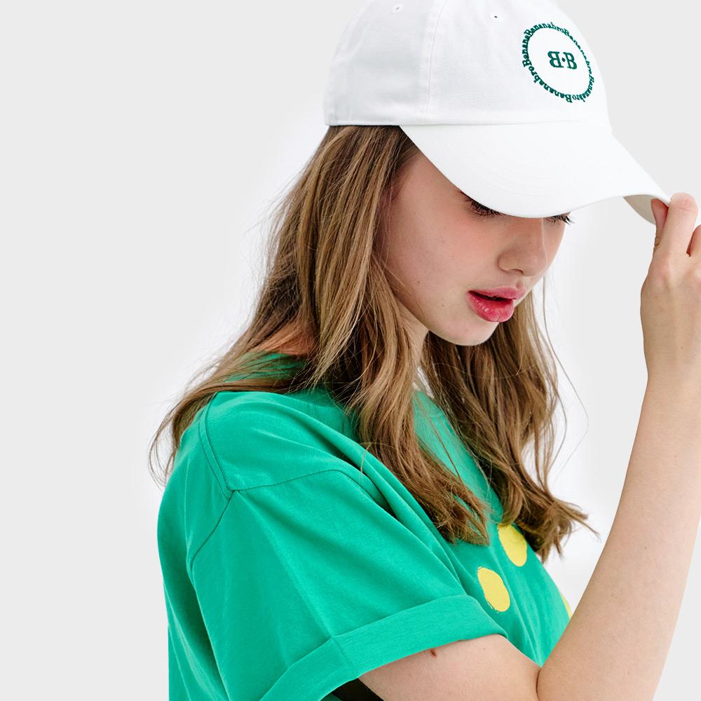 Bananasiseuteojeu Bb Circle Lettering White Ball Cap