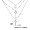 Korean Trendy Multi-layer Pendant Necklace with Letter, Cross, Lock, and Key Charms