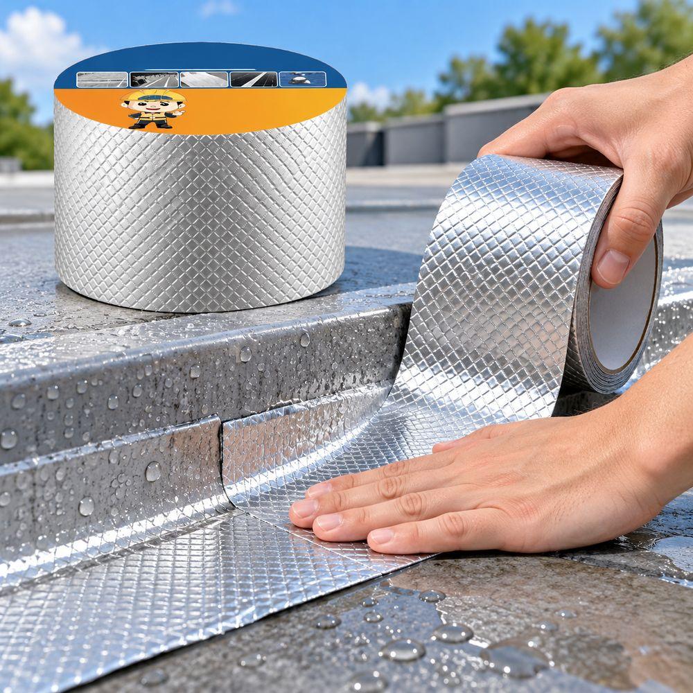 Self Adhesive Waterproof Sealing Tape Silver Aluminum Foil Tape Multi Use Leak Proof Tape Pipe