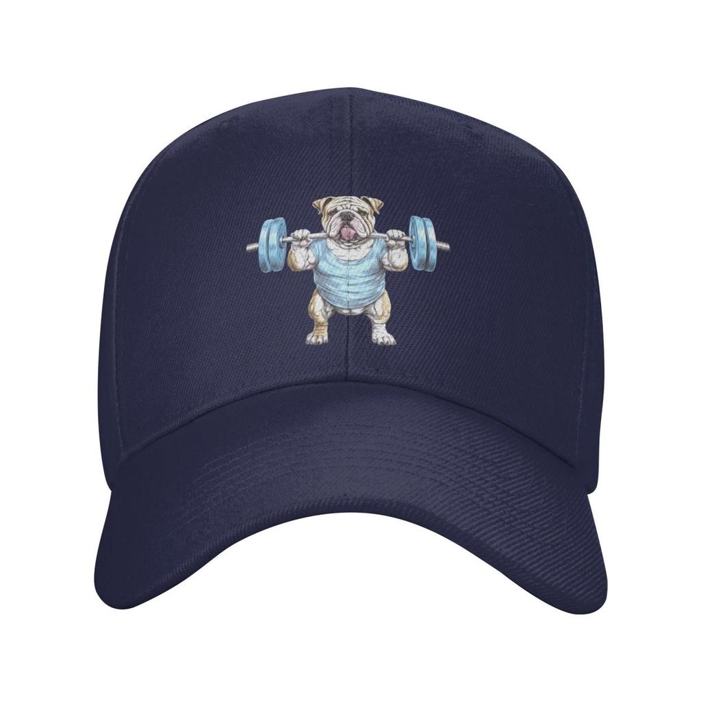 Pet English Bulldog Animal Weightlifting Baseball Caps Fashion Men Women Hats Outdoor Cap Streetwear Baseball Hat Casquette