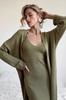 Women's Knit Maxi Dress 2 Piece Set Cotton Crochet Sleeveless Dress with Long Sleeve Cardigan Soft Breathable Vacation Outfit