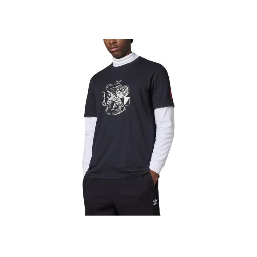Adidas Originals Ajax Amsterdam OG Graphic Print Football Casual Culture Sport Short Sleeve T-Shirt Men Tops Black IN4721