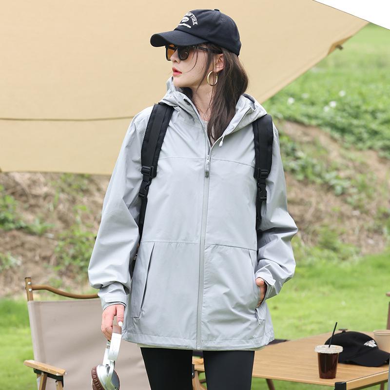 Niaojia Men's and Women's Same Style Seamless Rubber Jacket Fully Heat-sealed Outdoor Mountaineering Clothing Loose Hooded Jacket