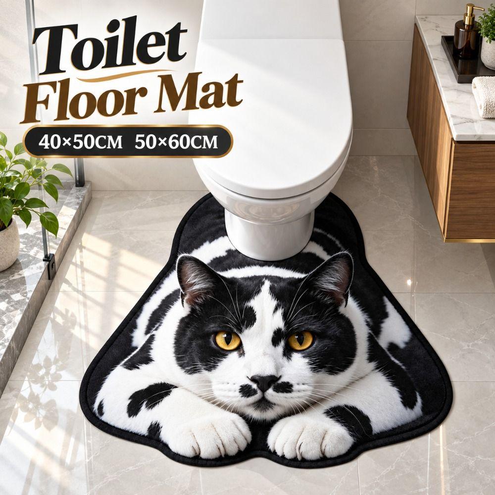 Non-slip Lifelike Animal Toilet Floor Mat 40×50CM 50×60CM Toilet Floor Mat Bathroom Decor