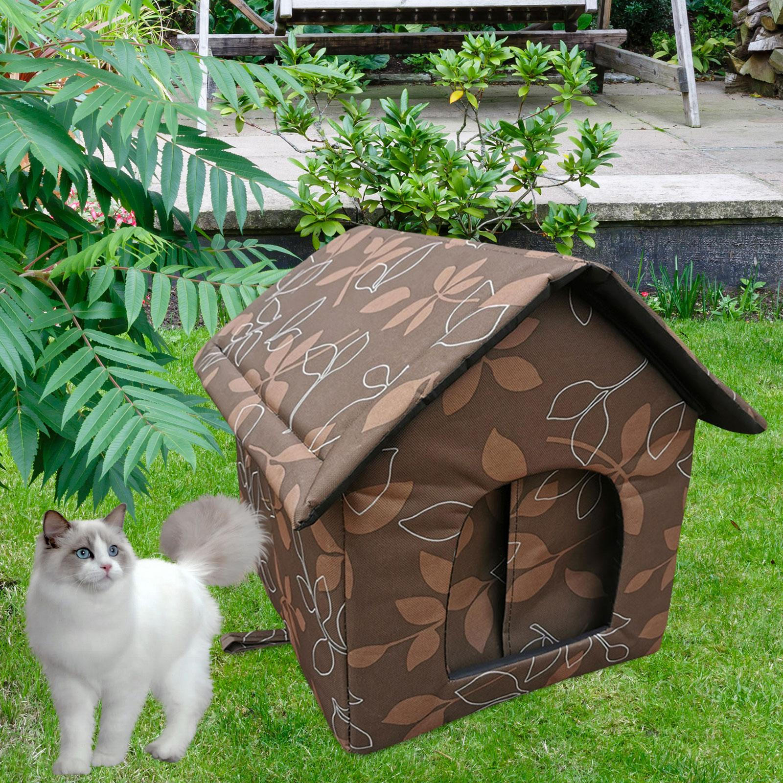 

Кошачий домик для уличных кошек, приют для бродячих кошек, противоскользящие складные домики, водонепроницаемые, всепогодные 38cmx33cmx39cm