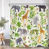 Cartoon Kids Bath Curtains Birds Rainbow Unicorns Cute Cats Fish Funny Animals Bathroom Decortaion Shower Curtain With Hooks
